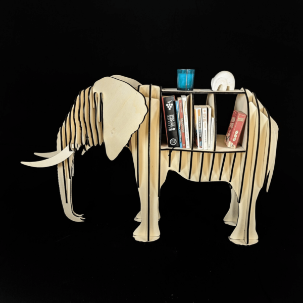 libreria in legno elefante