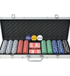 Set da Poker con 500 Chips in Alluminio