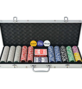 Set da Poker con 500 Chips Laser in Alluminio