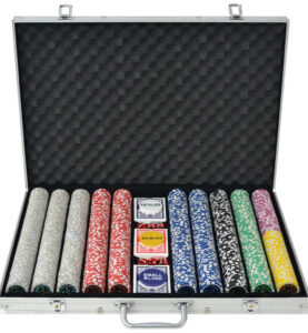 Set da Poker con 1000 Chips Laser Alluminio