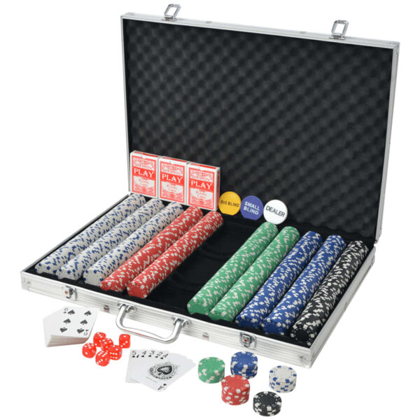 Set da Poker con 1000 Chips in Alluminio