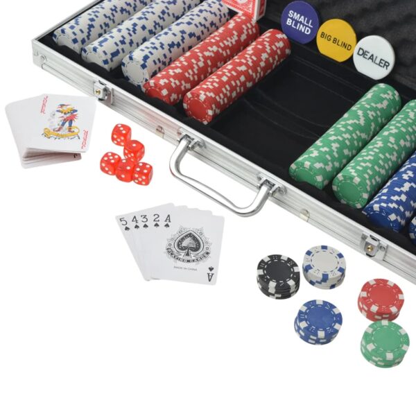 Set da Poker con 500 Chips in Alluminio