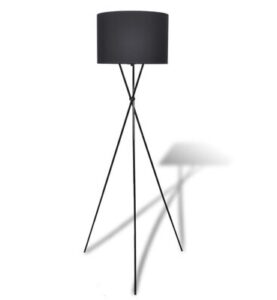 Lampada da terra con paralume alto nero 139 cm