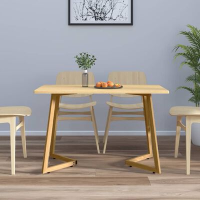 Tavolo da Pranzo Marrone Chiaro 120x60x74 cm in MDF e Ferro