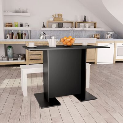 Tavolo da Pranzo Nero 110x60x75 cm in MDF