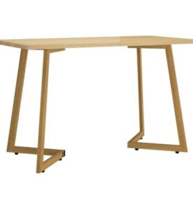 Tavolo da Pranzo Marrone Chiaro 120x60x74 cm in MDF e Ferro