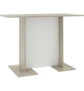 Tavolo da Pranzo Bianco e Rovere Sonoma 110x60x75 cm in MDF