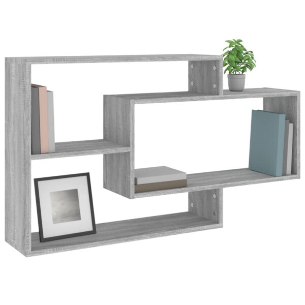 Mensole a Muro 104x20x58,5 cm in Legno Multistrato Grigio Sonoma