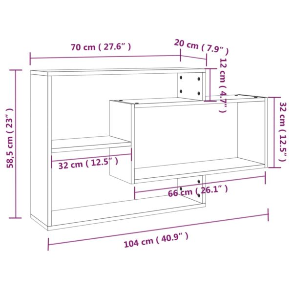 Mensole a Muro 104x20x58,5 cm in Legno Multistrato Grigio Sonoma