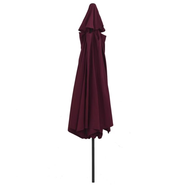 Ombrellone Con Palo In Acciaio 400 Cm Rosso Bordeaux