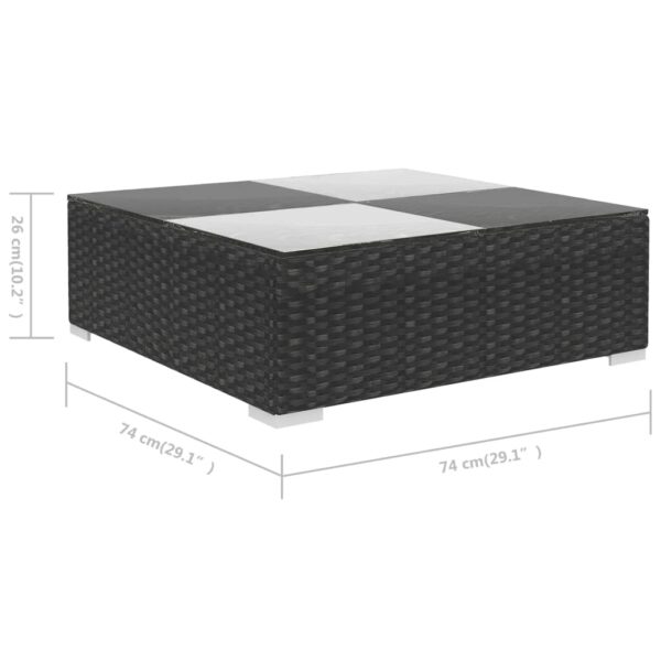 Set Divani da Giardino 6 pz con Cuscini in Polyrattan Nero/Crema