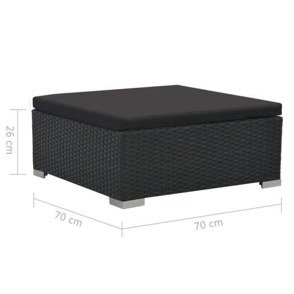 Set Divani da Giardino 6 pz con Cuscini in Polyrattan Nero