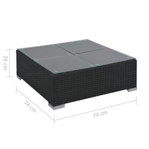 Set Divani da Giardino 6 pz con Cuscini in Polyrattan Nero