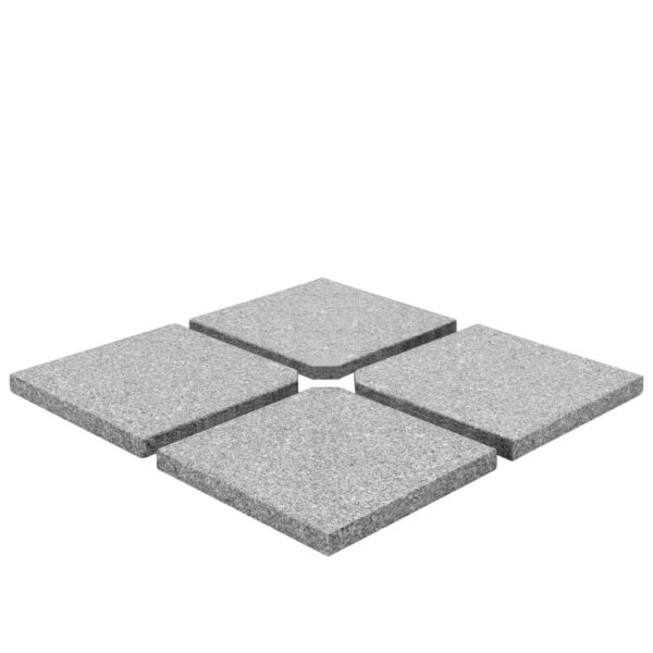 Base per Ombrellone 4 pz in Granito Quadrato 100 kg Grigio