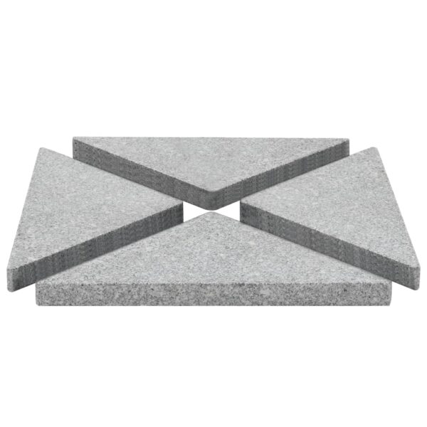 Base per Ombrellone 4 pz in Granito Triangolare 60 kg Grigio