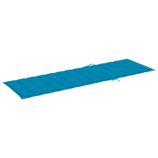 Cuscino per Lettino Prendisole in Tessuto 200x70x3 cm Blu