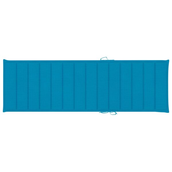 Cuscino per Lettino Prendisole in Tessuto 200x70x3 cm Blu