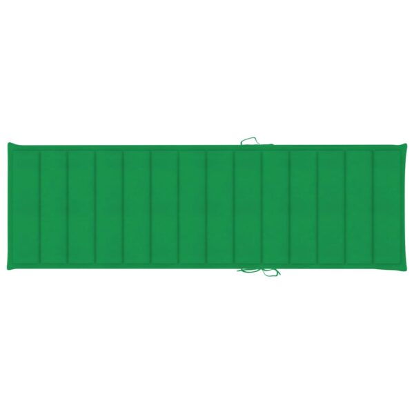 Cuscino per Lettino Prendisole in Tessuto 200x70x3 cm Verde