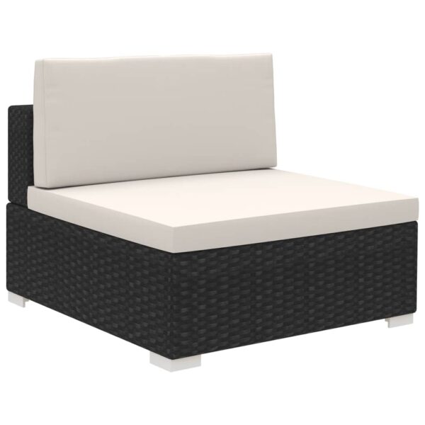 Set Divani da Giardino 6 pz con Cuscini in Polyrattan Nero/Crema