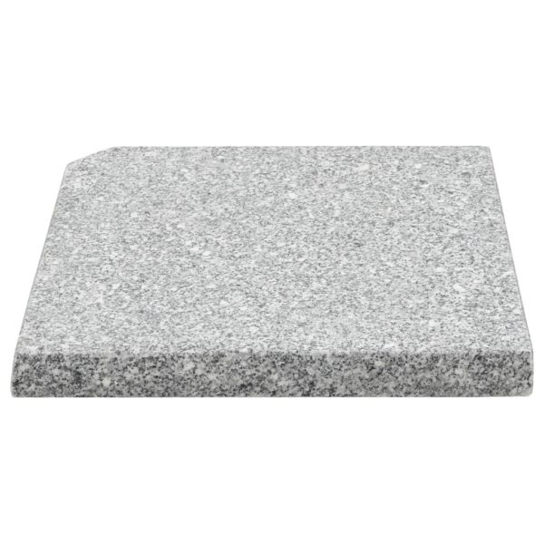 Base per Ombrellone 4 pz in Granito Quadrato 100 kg Grigio