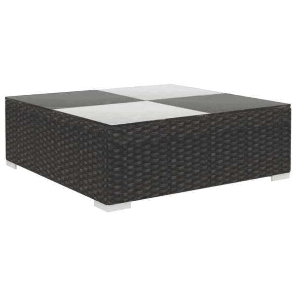 Set Divani da Giardino 6 pz con Cuscini in Polyrattan Nero/Crema