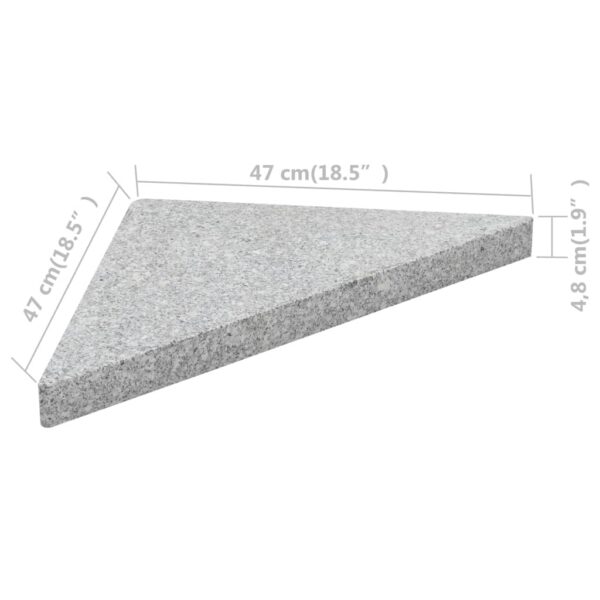 Base per Ombrellone 4 pz in Granito Triangolare 60 kg Grigio