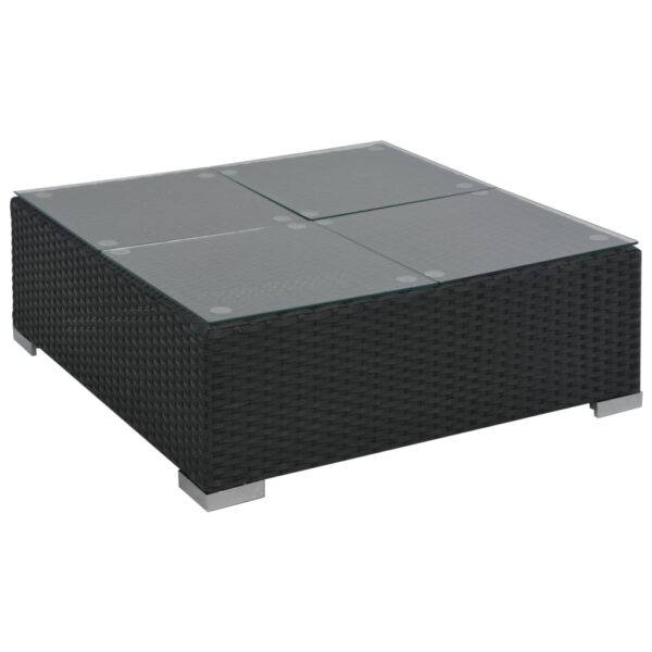 Set Divani da Giardino 6 pz con Cuscini in Polyrattan Nero