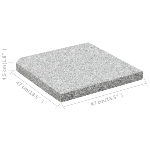 Base per Ombrellone 4 pz in Granito Quadrato 100 kg Grigio