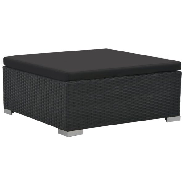 Set Divani da Giardino 6 pz con Cuscini in Polyrattan Nero