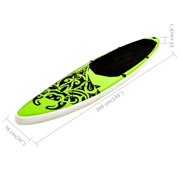 Set Tavola SUP Paddle Board Gonfiabile Verde