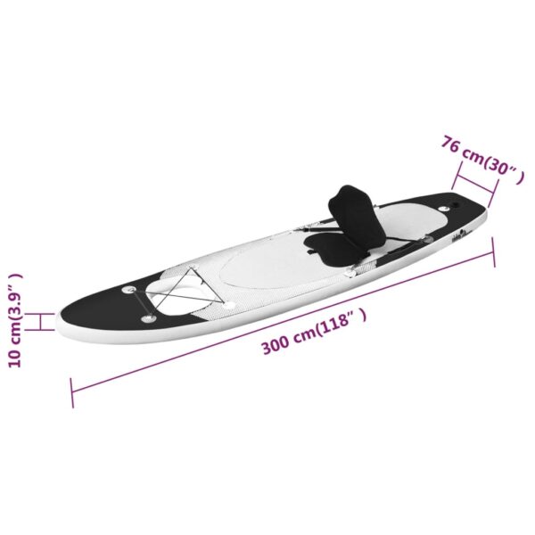 Set Tavola SUP Paddle Board Gonfiabile Nera