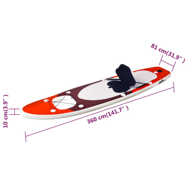 Set Tavola SUP Paddle Board Gonfiabile Rossa