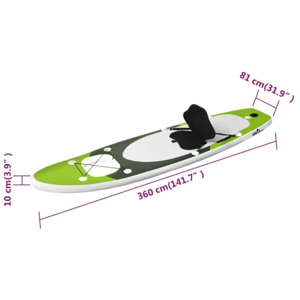 Set Tavola SUP Paddle Board Gonfiabile Verde