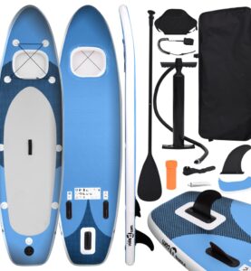 Set Tavola SUP Paddle Board Gonfiabile Blu Mare