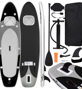 Set Tavola SUP Paddle Board Gonfiabile Nera