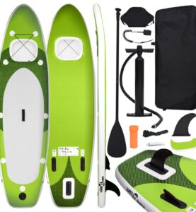 Set Tavola SUP Paddle Board Gonfiabile Verde