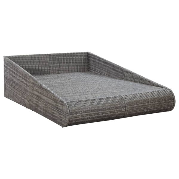 Lettino da Giardino Grigio 200x139 cm in Polyrattan