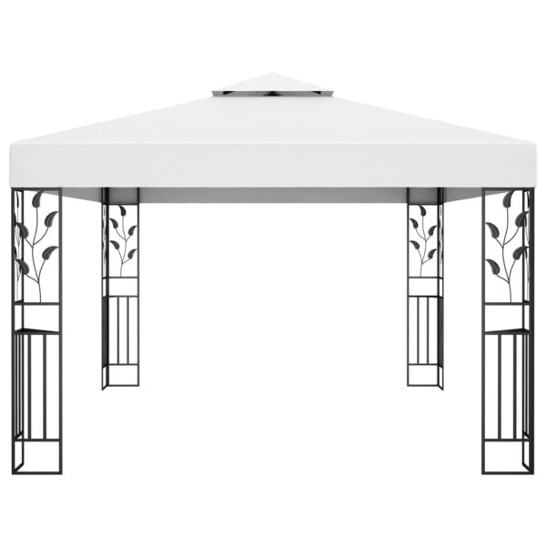 Gazebo con Tetto Doppio 3x4 m Bianco 180 g/m²