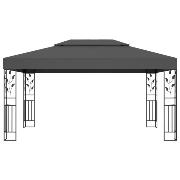 Gazebo con Tetto Doppio 3x4 m Antracite 180 g/m²