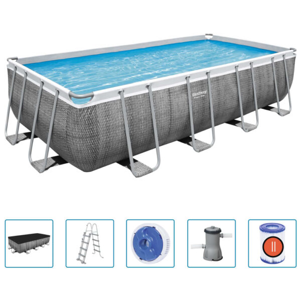 Bestway Power Steel Set Piscina Rettangolare 488x244x122 cm