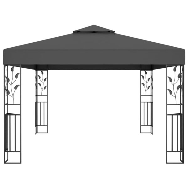 Gazebo con Tetto Doppio 3x4 m Antracite 180 g/m²