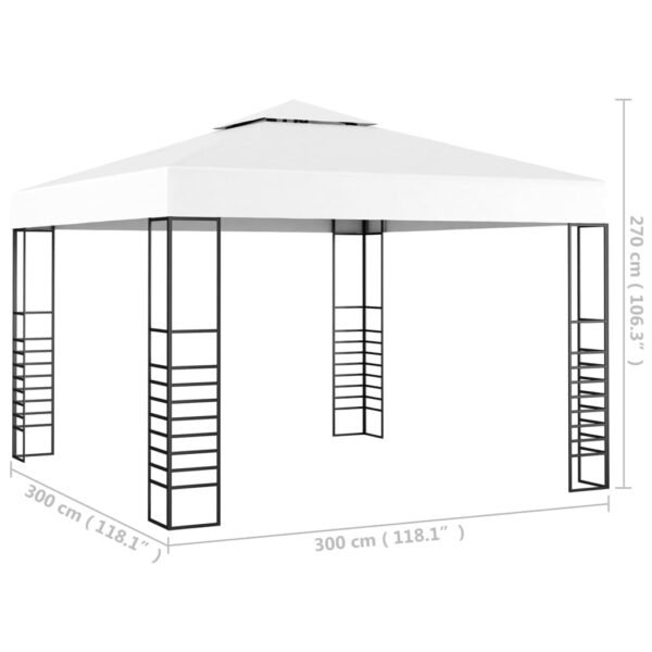 Gazebo da Giardino 3x3 m Bianco